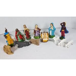 Vintage Nativity Set Piece Italy Italian Holy Family 13pc